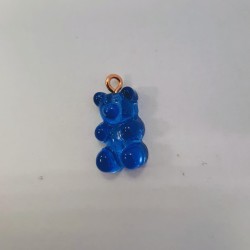 Gummy Bear Pendant Navy Gold Eyelet  Gummy Bear Pendant Navy Gold Eyelet
