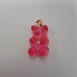 Gummy Bear Pendant Fuchsia Gold Eyelet Gummy Bear Pendant Fuchsia Gold Eyelet