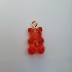 Gummy Bear Pendant Red Gold Eyelet Gummy Bear Pendant Red Gold Eyelet