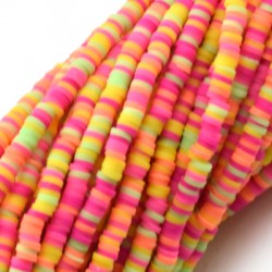Polymer Clay Washer Heishi ~4mm neon mix Polymer Clay Washer Heishi ~4mm neon mix