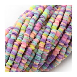 Polymer Clay Washer Heishi ~6 mm Mint - Rose Mix Polymer Clay Washer Heishi ~6 mm Mint - Rose Mix
