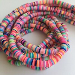 Polymer Clay Washer Heishi ~6 mm Tutti Frutti Flare Mix Polymer Clay Washer Heishi ~6 mm Tutti Frutti Flare Mix