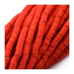 Polymer Clay Washer Heishi ~4mm Red Polymer Clay Washer Heishi ~4mm Red
