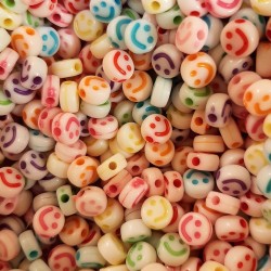 SMILEY MIX 6 mm ROUND COLOUR ON WHITE SMILEY MIX 6 mm ROUND COLOUR ON WHITE