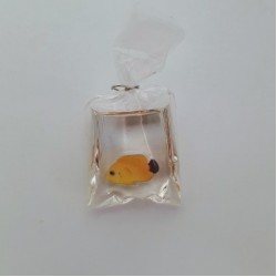 Transparent Bag With Fish Pendant Yellow Transparent Bag With Fish Pendant Yellow