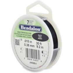 BEADALON 7STRD WIRE .015 BLACK 30FT  BEADALON 7STRD WIRE .015 BLACK 30FT
