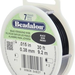 BEADALON 7STRD WIRE .015 BLACK 30FT  BEADALON 7STRD WIRE .015 BLACK 30FT