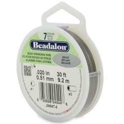 BEADALON 7 STRD WIRE .020 BRIGHT 30FT  BEADALON 7 STRD WIRE .020 BRIGHT 30FT