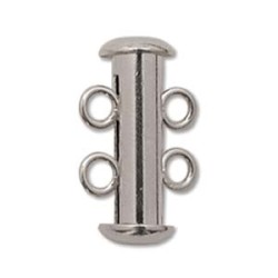 MAGNETIC CLASP 2-STRAND Rhodium Colour 16mm  MAGNETIC CLASP 2-STRAND Rhodium Colour 16mm
