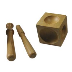 VINTAJ WOOD DOMING BLOCK WITH TWO PUNCHES VINTAJ WOOD DOMING BLOCK WITH TWO PUNCHES