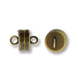 MAGNETIC CLASP ROUND BRASS ANTIQUE 7mm  MAGNETIC CLASP ROUND BRASS ANTIQUE 7mm