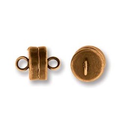 MAGNETIC CLASP ROUND COPPER ANTIQUE 7mm  MAGNETIC CLASP ROUND COPPER ANTIQUE 7mm