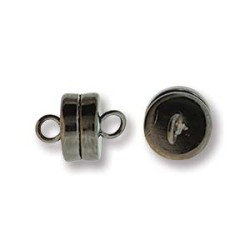 MAGNETIC CLASP ROUND GUNMETAL 7mm  MAGNETIC CLASP ROUND GUNMETAL 7mm