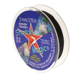 STRETCH MAGIC CORD .5MM BLACK 10M SPOOL STRETCH MAGIC CORD .5MM BLACK 10M SPOOL