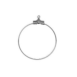 BEADING HOOP RHODIUM PLATED - 40mm BEADING HOOP RHODIUM PLATED - 40mm