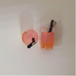 Pink Juice  Glass With Straw Pink Juice  Glass With Straw