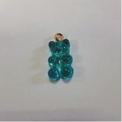 Gummy Bear Pendant Turquoise Gold Eyelet Gummy Bear Pendant Turquoise Gold Eyelet