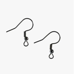 EARRING HOOKS  Gun Metal EARRING HOOKS  Gun Metal