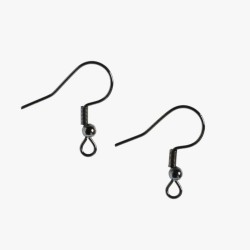 EARRING HOOKS  Gun Metal EARRING HOOKS  Gun Metal