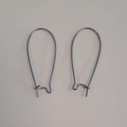 EARRING HOOK Кidney Ear Wire - Rhodium Colour 14Х30 mm EARRING HOOK Кidney Ear Wire - Rhodium Colour 14Х30 mm