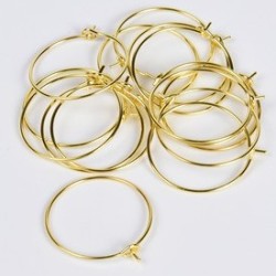 Earring Hoop Memory Stainless Steel Gold Colour15 mm Earring Hoop Memory Stainless Steel Gold Colour15 mm