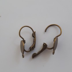 EARRING HOOK Lever Back With Post - Brass Antiqued EARRING HOOK Lever Back With Post - Brass Antiqued