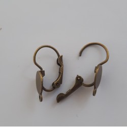 EARRING HOOK Lever Back With Post - Brass Antiqued EARRING HOOK Lever Back With Post - Brass Antiqued