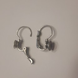 EARRING HOOK Lever Back With Cup - Silver Antiqued EARRING HOOK Lever Back With Cup - Silver Antiqued