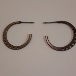 Earring Hoop With Side Holes Brass Antique- 20mm Earring Hoop With Side Holes Brass Antique- 20mm
