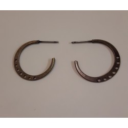 Earring Hoop With Side Holes Brass Antique- 20mm Earring Hoop With Side Holes Brass Antique- 20mm