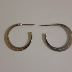 Earring Hoop With Side Holes Rhodium Plated- 20mm Earring Hoop With Side Holes Rhodium Plated- 20mm
