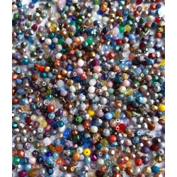 Facetted Fire Polished Round Beads 3 mm COLOUR MIX 100 pcs. Facetted Fire Polished Round Beads 3 mm COLOUR MIX 100 pcs.