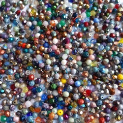 Facetted Fire Polished Round Beads 3 mm COLOUR MIX 100 pcs. Facetted Fire Polished Round Beads 3 mm COLOUR MIX 100 pcs.