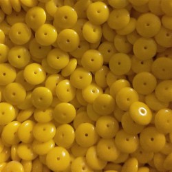 GLASS BEAD DISCS YELLOW 10X3mm GLASS BEAD DISCS YELLOW 10X3mm
