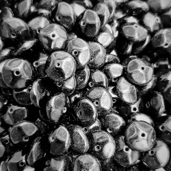 GLASS BEAD WITH FLAT SHAPE AND DECKS BLACK 12X3mm GLASS BEAD WITH FLAT SHAPE AND DECKS BLACK 12X3mm
