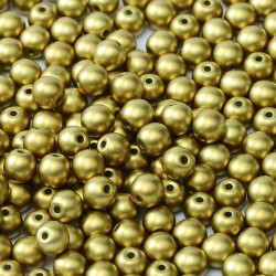 GLASS BEADS ROUND 4 mm METALLIC OLIVINE 50 pcs GLASS BEADS ROUND 4 mm METALLIC OLIVINE 50 pcs