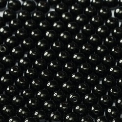 GLASS BEADS ROUND 4 mm Jet 50 pcs GLASS BEADS ROUND 4 mm Jet 50 pcs