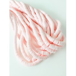 Polymer Clay Washer Heishi ~6 mm Light Rose Polymer Clay Washer Heishi ~6 mm Light Rose