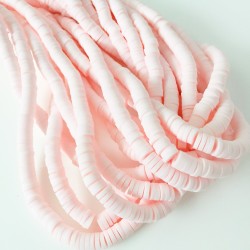 Polymer Clay Washer Heishi ~6 mm Light Rose Polymer Clay Washer Heishi ~6 mm Light Rose
