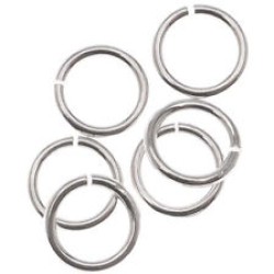 JUMP RINGS Rhodium colour 1X10mm  JUMP RINGS Rhodium colour 1X10mm