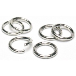 JUMP RINGS Rhodium Colour 1,2mm X 7mm  JUMP RINGS Rhodium Colour 1,2mm X 7mm