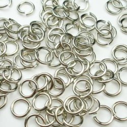JUMP RINGS Rhodium colour 0.8X5mm  JUMP RINGS Rhodium colour 0.8X5mm