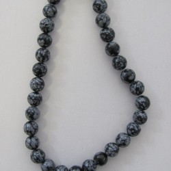 Obsidian- snowflake - 8mm    Obsidian- snowflake - 8mm