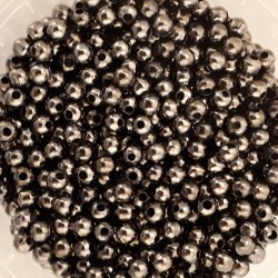 Metal round beads "hollow" 3 mm gunmetal Metal round beads "hollow" 3 mm gunmetal