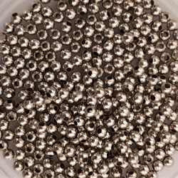 Metal round beads "hollow" 4 mm rhodium plated Metal round beads "hollow" 4 mm rhodium plated
