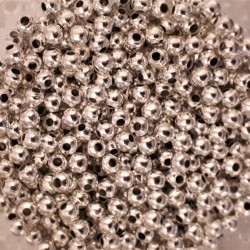 Metal round beads "hollow" 3 mm silver plated Metal round beads "hollow" 3 mm silver plated