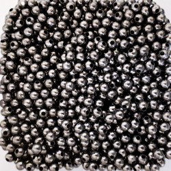 Metal round beads "hollow" 5 mm gunmetal Metal round beads "hollow" 5 mm gunmetal