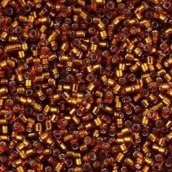 DELICA ROUND 11/0 (1,6mm), DB-144 Silver Lined Amber  DELICA ROUND 11/0 (1,6mm), DB-144 Silver Lined Amber