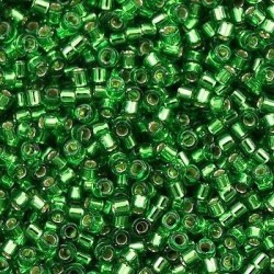 DELICA ROUND 11/0 (1,6mm), DB-46 Silver Lined Green DELICA ROUND 11/0 (1,6mm), DB-46 Silver Lined Green