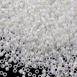 DELICA ROUND 11/0 (1,6mm), DB-202  Opaque White AB DELICA ROUND 11/0 (1,6mm), DB-202  Opaque White AB